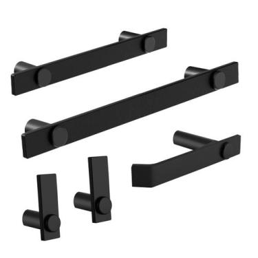 Imagem de Kit De Acessórios Para Banheiro Aço Inox 2070PM Patmos - Grego Metal, 
