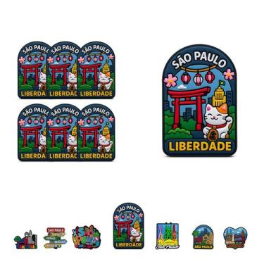 Imagem de 12 Imãs de Borracha Turístico Gato Maneki Neko Liberdade - Portal da 2