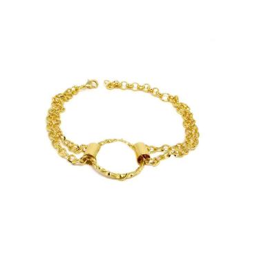 Imagem de Pulseira Folheado a Ouro 18k Madri Elo Português