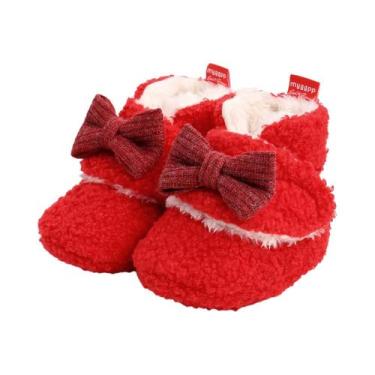 Imagem de Botas De Inverno De Pelúcia Com Laço De Borboleta Para Bebês Meninas, 