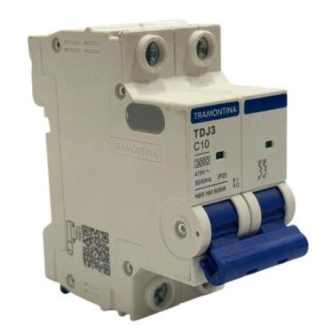 Imagem de Disjuntor bipolar din mini 10a tdj3-2 c10 58012/104 - tramontina