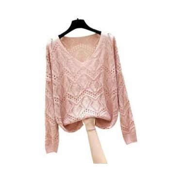 Imagem de Pullover Cropped De Tricô Com Mangas Longas Para Mulheres, Estilo Bási