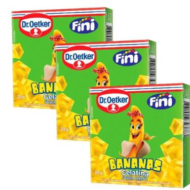 Imagem de Kit 3 Gelatina Fini Bananas Dr. Oetker 20gr