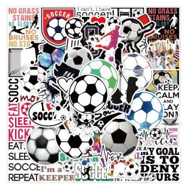 Imagem de Adesivos, 50 unidades/lote, bolas de futebol, vinil impermeável, anime