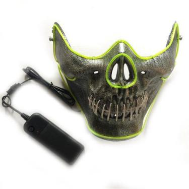 Imagem de Máscara LED Luminous Skeleton Half Face Halloween Party - yiweisai