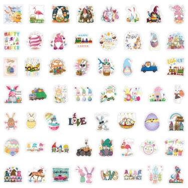 Imagem de Adesivos Easter Bunny Egg 55 peças de vinil impermeável de 5 a 10 cm -
