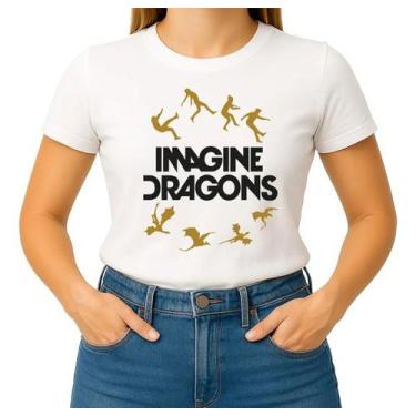 Imagem de Camiseta Camisa Adulto Feminina Masculina Algodão Banda Imagine Dragon
