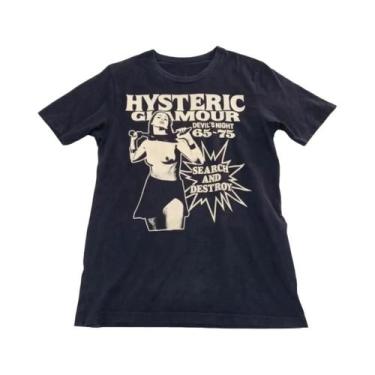 Imagem de Camiseta Gráfica Unissex Em Carvão Hysteric Glamour Estilo Retrô Dos A