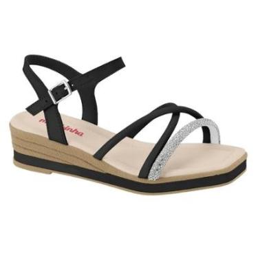 Imagem de Sandália Infantil Molekinha Turim Tiras Com Brilho Preta-Feminino