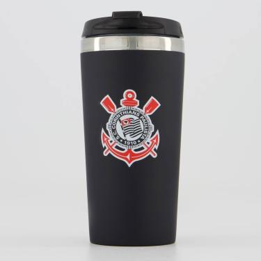 Imagem de Copo Térmico Corinthians Emborrachado 450ML Preto-Unissex