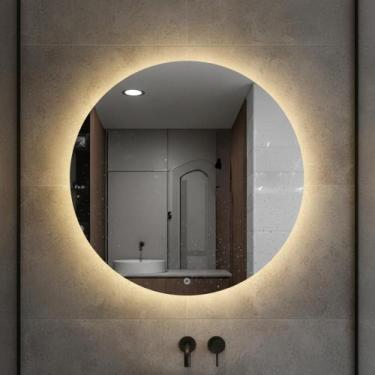 Imagem de Espelho Redondo 58x58cm com LED Branco Neutro com Fonte - Euphoria Dec