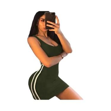 Imagem de Vestido Casual De Verão Feminino Sem Mangas Com Alças Finas E Tecido S