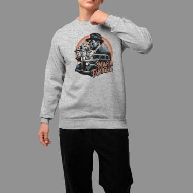 Imagem de Moletom Gola Careca Basico Masculino Casual Estiloso Inverno Blusa De 