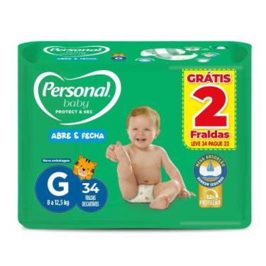 Imagem de Fralda Personal Baby Protect & Sec Abre e Fecha G 34 Unidades