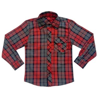 Imagem de Camisa Juvenil Look Jeans Manga Longa Xadrez Flanela - VERDE - 14-Masculino