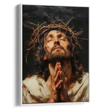 Imagem de Quadro Jesus Cristo em Oração Solene - Mioquadros, 160x100 cm, Branco