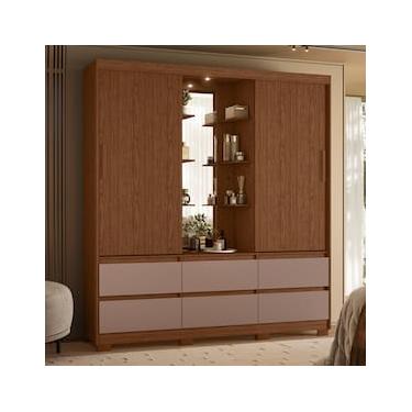 Imagem de Guarda-Roupa Palumóveis Atena Casal 2 Portas de Correr 6 Gavetas com Camarim e LED