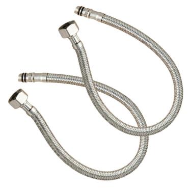 Imagem de Engate Rabicho Misturador Par 80cm Monocomando Grande Flexível Mangueira Torneira Água Quente Fria Pia Banheiro Cozinha