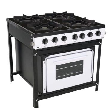 Imagem de Fogão A Gás Venâncio Bravo 4 Bocas Com Forno Branco Br4bfbr