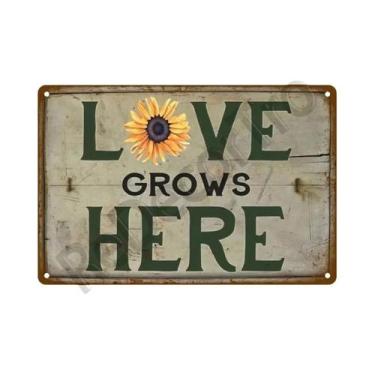 Imagem de Placa De Metal Vintage Com Flores Para Decoração De Parede De Jardim, 