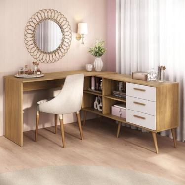 Imagem de Penteadeira Escrivaninha de Canto com 3 Gavetas Jady Multimóveis MP478