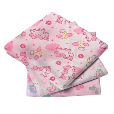 Imagem de KIT 3 PEÇAS CUEIRO MANTA FLANELADO 80x60cm ACONCHEGO BEBE INFANTIL BAR