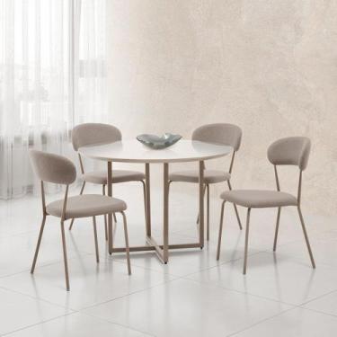 Imagem de Conjunto para Sala de Jantar com 4 Cadeiras Ditalia - Aço Nobre Móveis