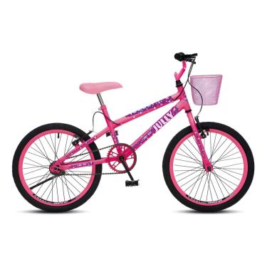 Imagem de Bicicleta Passeio Colli Bike Jully Aro 20 Rosa Neon Com Cesto