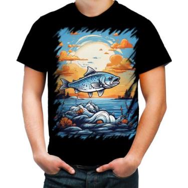 Imagem de Camiseta Colorida Pesca Esportiva Peixes Azul Paz 6 - Kasubeck Store®,