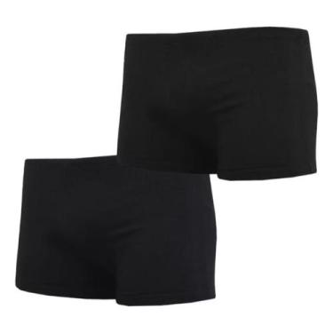 Imagem de Sunga boxer roupa de banho 36 ao 52 verão boxe forrada Preta box Adult