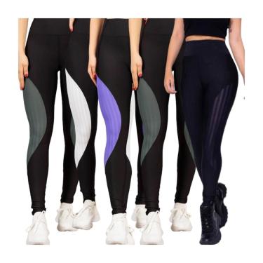 Imagem de KIT 5 CALÇAS Leg LEGGING REDINHA Cintura Alta Fitness Treino Casual Corrida Academia Co...