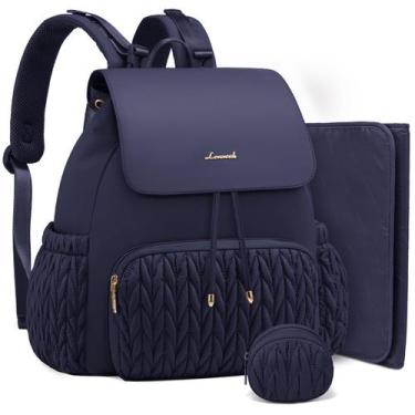 Imagem de Mochila para fraldas LOVEVOOK pequena azul resistente à água