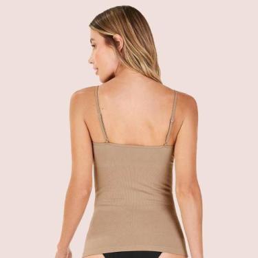 Imagem de Regata Slim Modeladora Sem Costura Zee Rucci, Bege, P