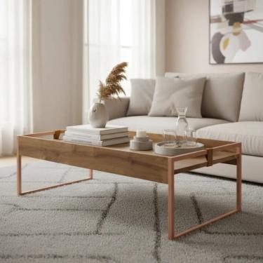 Imagem de Mesa de Centro Moderna Columbia MC140 para Sala Merk Moveis