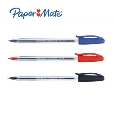 Imagem de Caneta Paper Mate Km 100 1.0 Média Vermelha - 50 Unidades