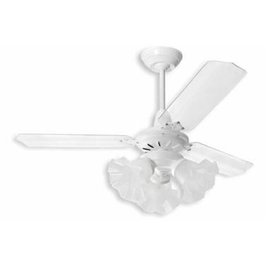 Imagem de Ventilador de Teto Diamante Loren Sid Branco Pás Transparentes M3, 110