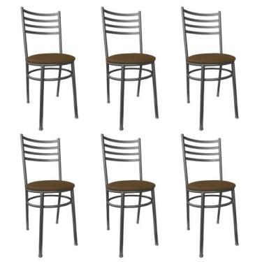 Imagem de Kit Conjunto 6 Cadeiras Para Cozinha Mesa Jantar Bar Lanchonete Restau