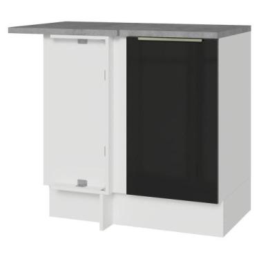 Imagem de Balcão De Canto 1 Porta Branco/preto Lux Madesa Branco/preto
