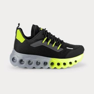 Imagem de Tênis Infantil Bibi Roller Sport Preto com Verde-Masculino