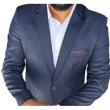 Imagem de Terno Plus Size Azul quadriculado - S&S Ternos e Acessórios, Azul, 64