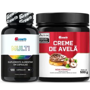 Imagem de Multivitamínico 120 Caps + Creme Avelã Fit 500g Growth
