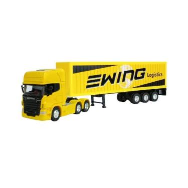 Imagem de Caminhão Scania Baú 1:64 Welly Amarela