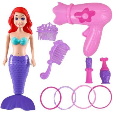 Imagem de Kit 2Un infantil brinquedo menina boneca a corda nada verdade banheira