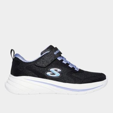 Imagem de Tênis Infantil Skechers Wave 92 Menina, Preto, 27