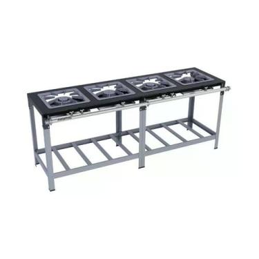 Imagem de Fogão Industrial 4 Bocas em Linha 40x40 Luxo Metalmaq