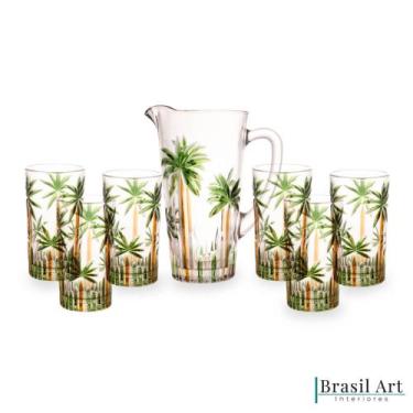 Imagem de Conjunto 01 Jarra 1,2L e 06 Copos 330ml Palm Tree - Wolff