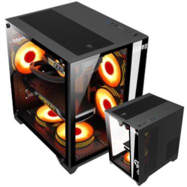 Imagem de Gabinete Gamer Clanm Grodd Suporta Até 7 Ventoinhas 120mm Placa-Mãe  A