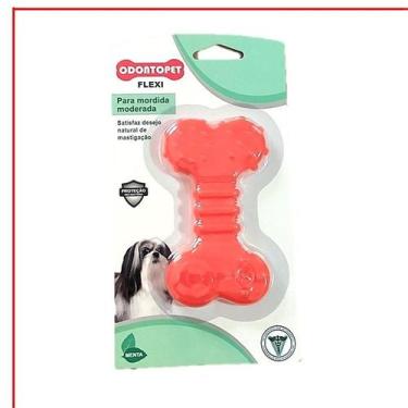 Imagem de Mordedor cachorro Brinquedo ossinho Odontopet Flexi Flat 7kg - Vigofle