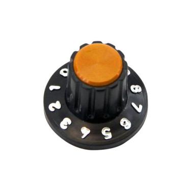 Imagem de 10x Knob Redondo Numerado Estriado S/ Parafuso 1426 Laranja - PIX