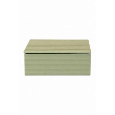 Imagem de Caixa MDF PU Listra 3D - Tam P - Verde Menta - Entrecasa